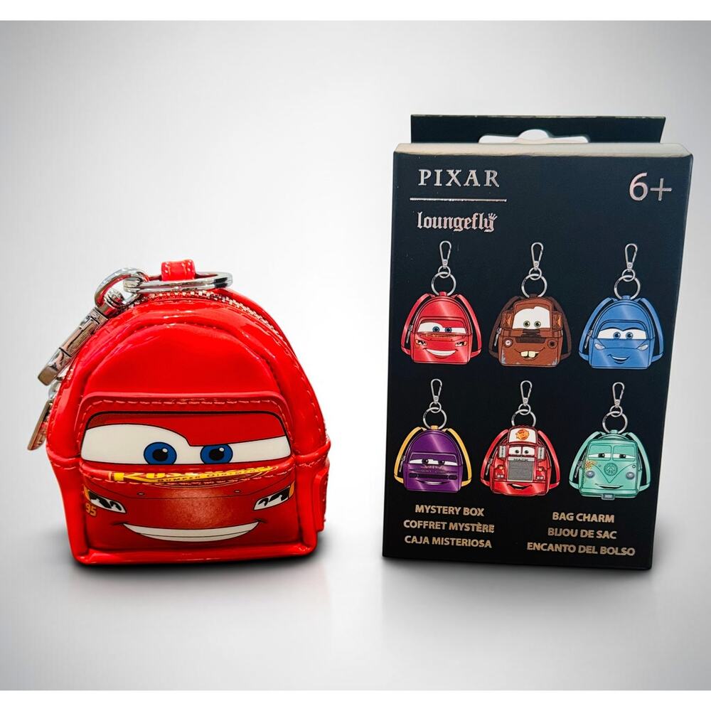 Loungefly Disney Pixar Cars Lightning McQueen Mini Backpack Bag Charm New
